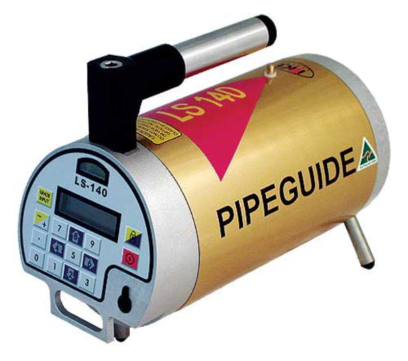 Pipe guide tool with digital display and 'PIPEGUIDE' branding on a white background