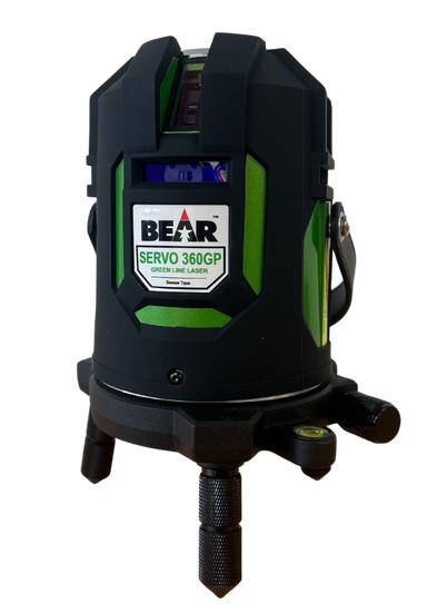 Bear servo green beam laser green and black on white background
