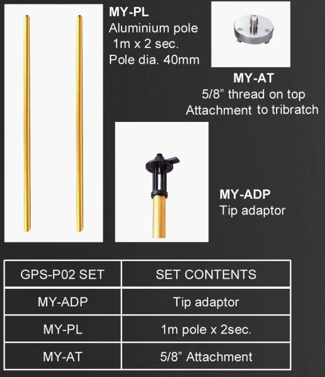 myzox/GPS-P02/pole/set/with/adapter