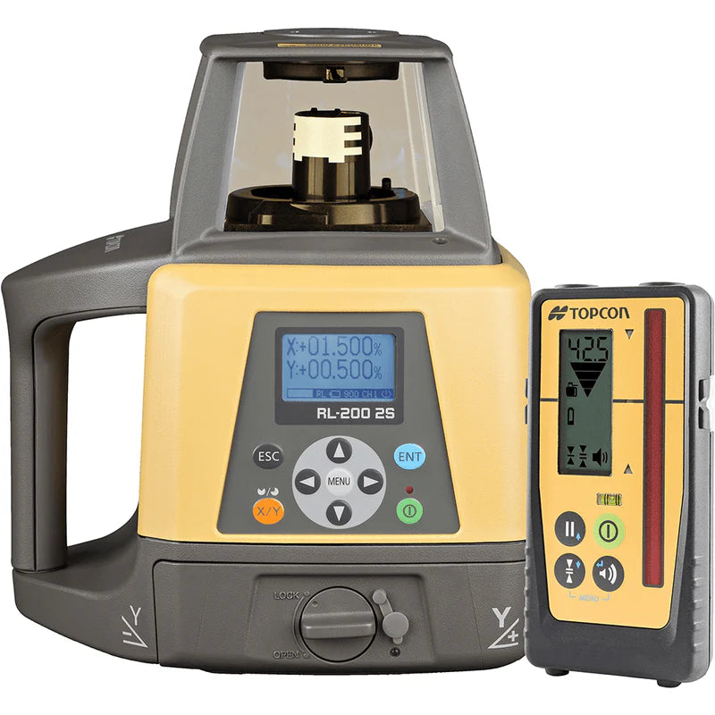 Topcon RL-200 2S Dual Grade Red Beam Rotating Laser Level Kit ...